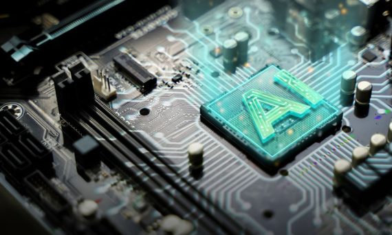 Semiconductor chips on a circuit board