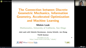 TILOS Seminar: Geometric Mechanics, Information Geometry, Accelerated Optimization and ML