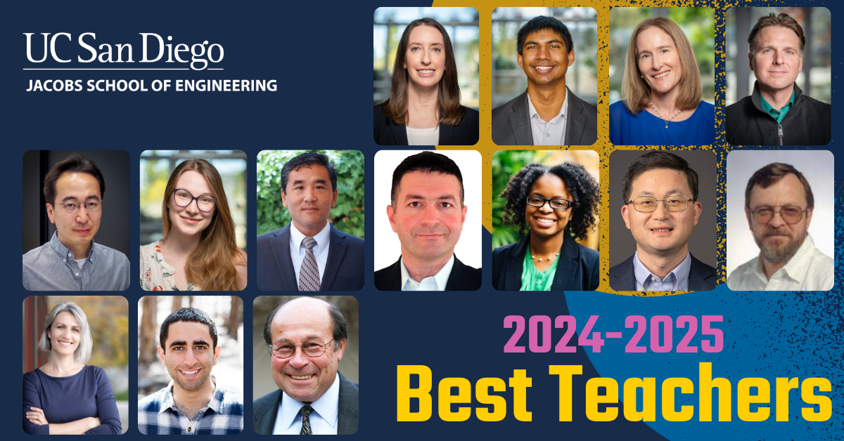 Recipients of the 2024-2025 UC San Diego Jacobs School of Engineering Teaching and Mentorship Awards